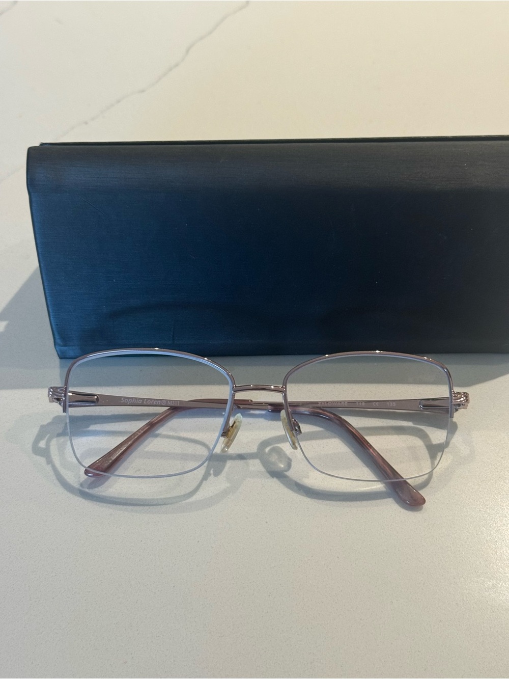 Women's Sophia Loren Metal Rim Glasses Rose Gold